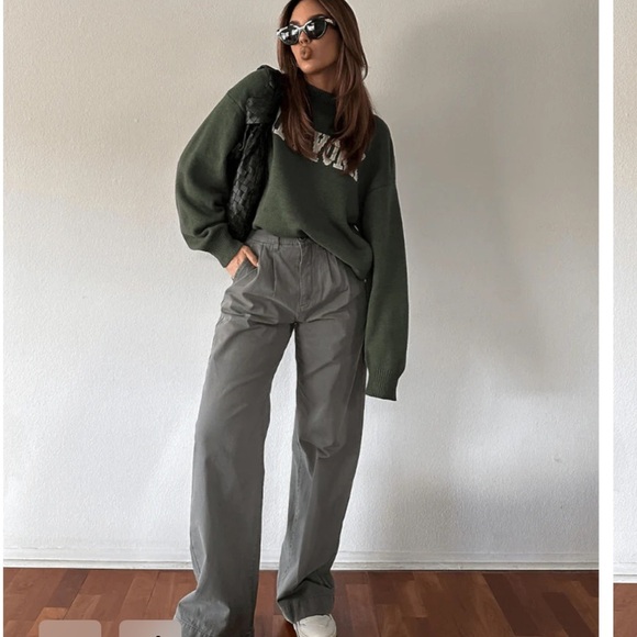 PISTOLA Ellery High Rise Wide Leg Trouser in Garden Green 31 - Picture 5 of 12